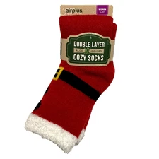 Christmas Socks Airplus Women's 5-10 Cozy Double Layer Aloe Infused 1 Pair NWT