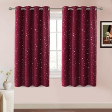 Blackout Kids Curtains for Bedroom Thermal Insulated Silver Twinkle Star Curt...