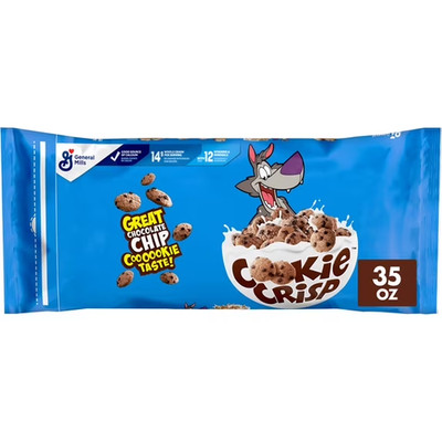 Cookie Crisp Cereal Chocolate Chip Cookie Taste Whole Grain Value Bag 35 oz