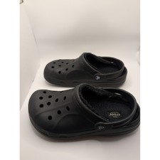 Crocs Classic Lined Clog Black Comfort Shoes Men's 6 / Women's 8