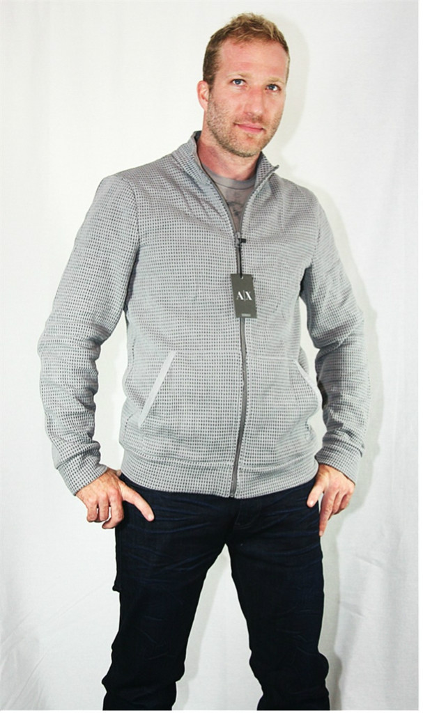 ARMANI EXCHANGE ZIPPER SWEATER JACKET GRAY COTTON BRAND NEW SZ XS 