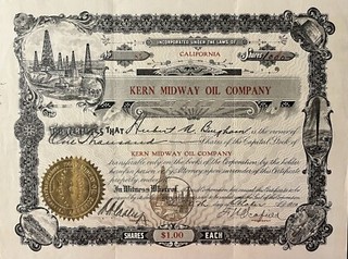 Kern Midway Oil Company Stock Certificate 1910 California