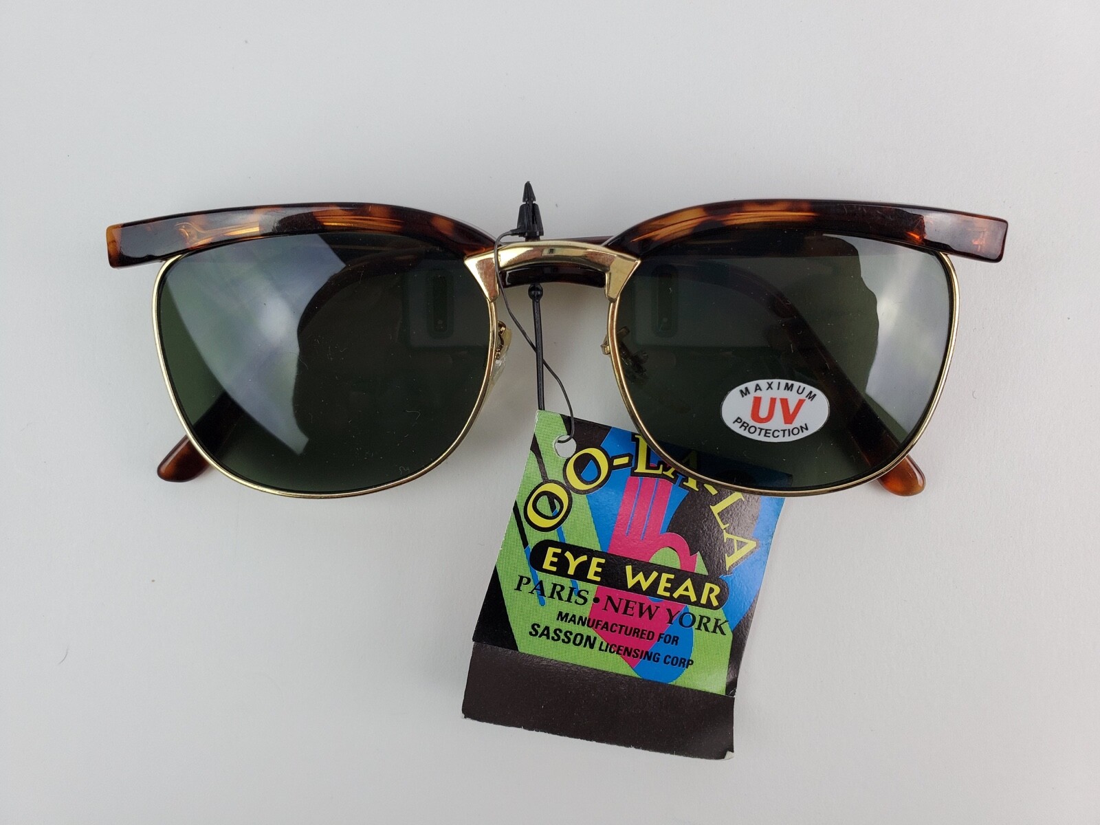 Vintage 1980's Sasson oo-la-la women's tortoise shell sunglasses owl eye rimless