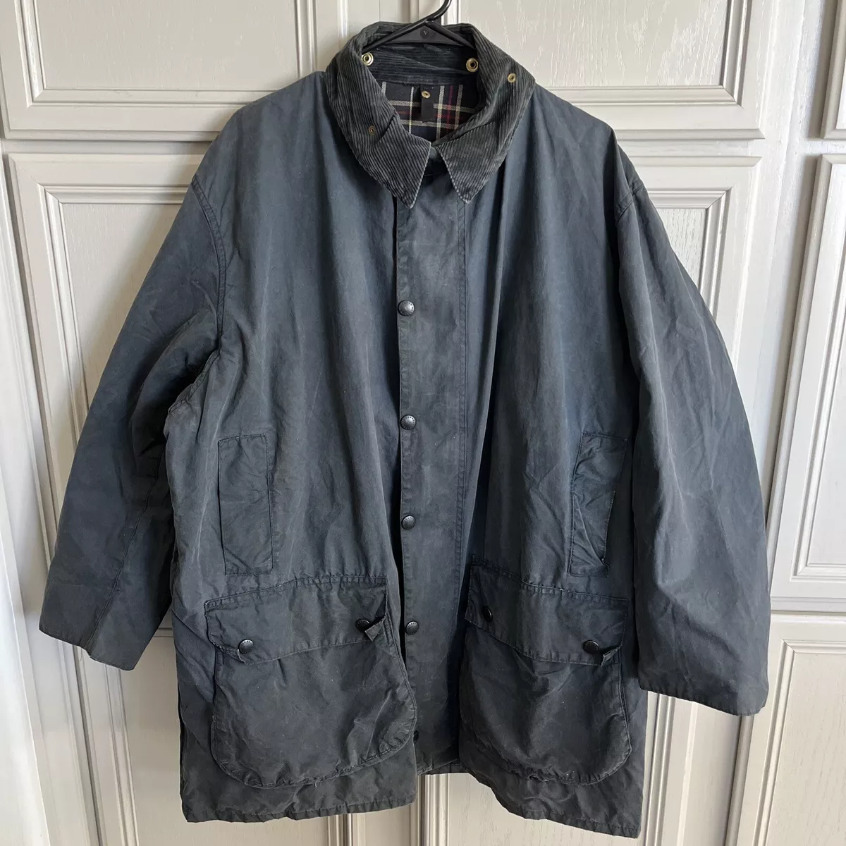 Barbour Classic Border Wax Jacket C44 112CM Navy Size 44 eBay