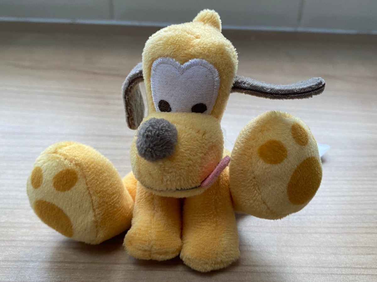 DISNEY TINY BIG FEET PLUSH SOFT TOY PLUTO MICKEY MOUSE DOG