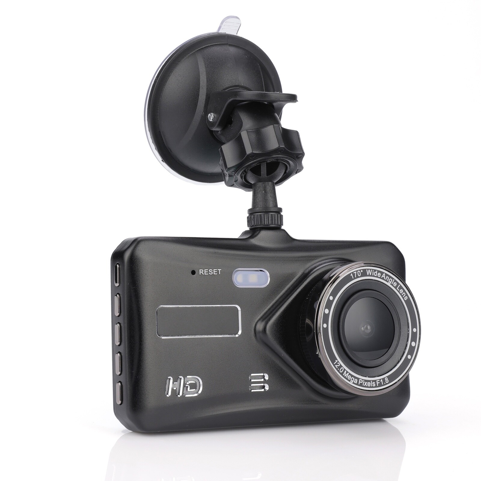 4K 4-Inch DVR Car Dash Cam Mirror with Front and Rear View in Black-image