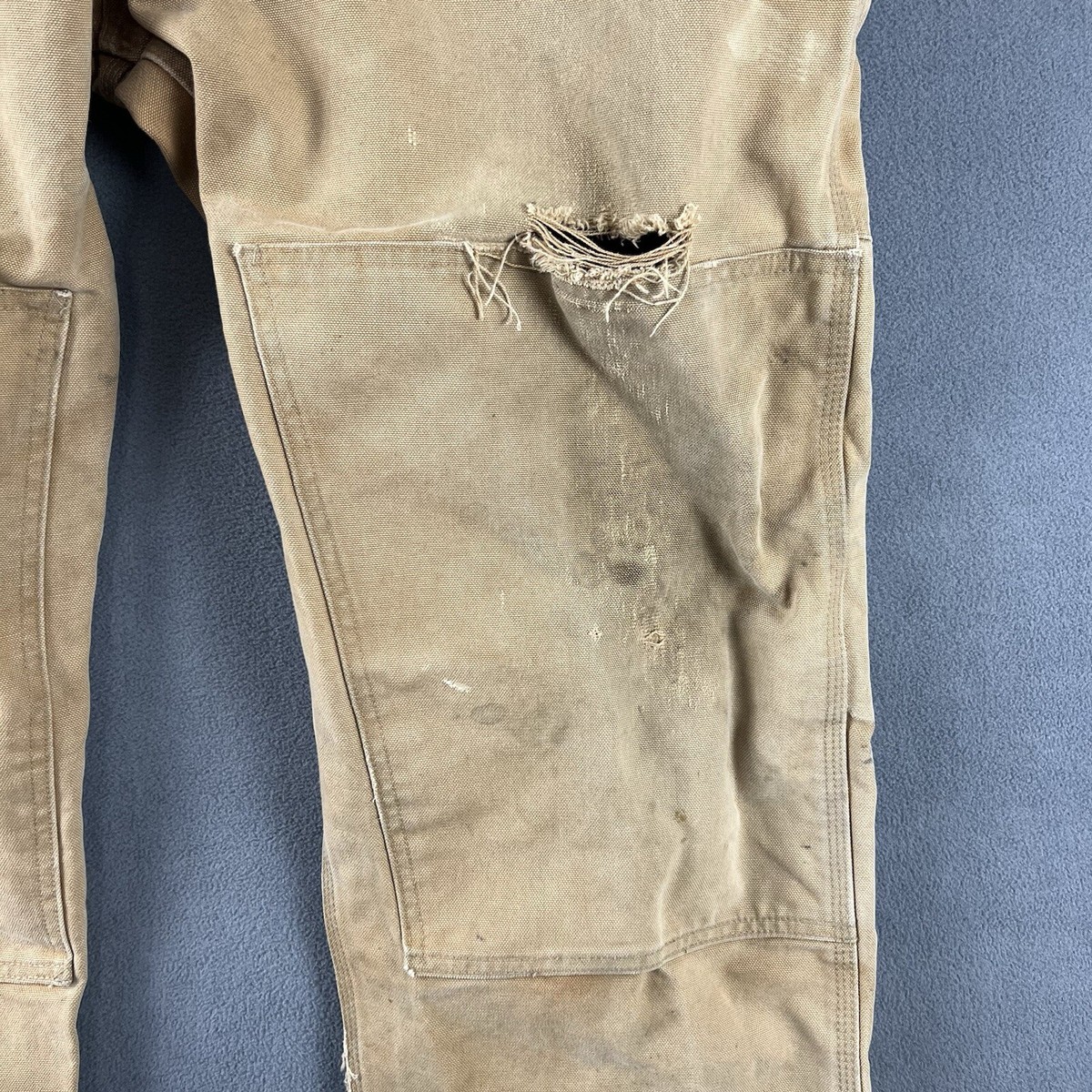 Carhartt Overalls Mens 46X32 Beige Bib Carpenter Outdoor