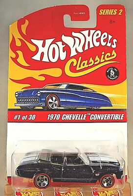 2005 Hot Wheels Classics Series 2 1/30 1970 CHEVELLE CONVERTIBLE Black w/RL 5 Sp