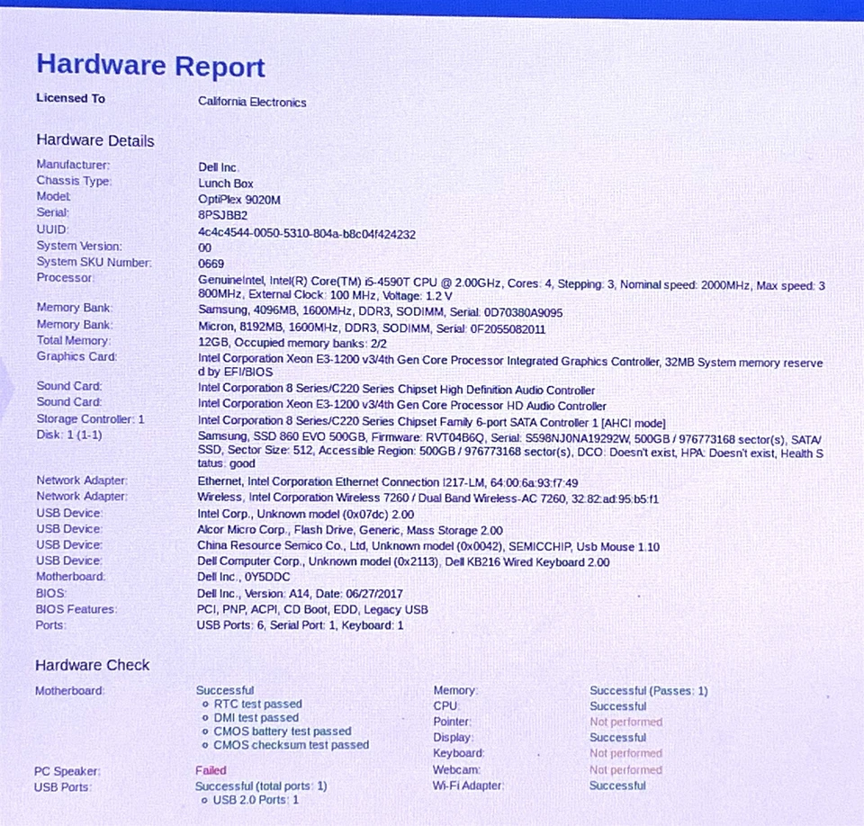 Dell OptiPlex 9020M i5-4590T 2.00GHz 12GB RAM 500GB SSD Win10 PRO Micro PC WiFi - Image 2 of 4