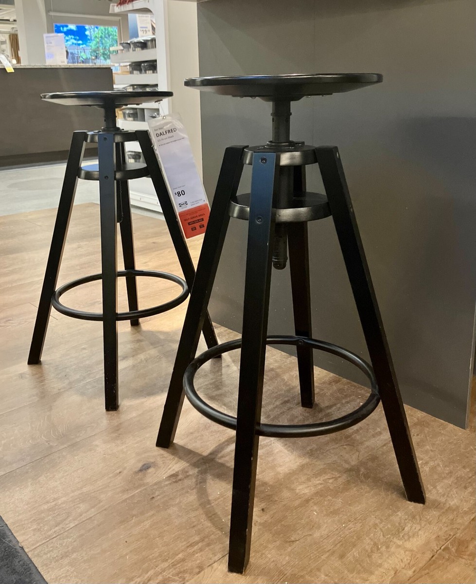 IKEA DALFRED Black Bar Stool 63-74 Cm (24 3/4-29 1/8 