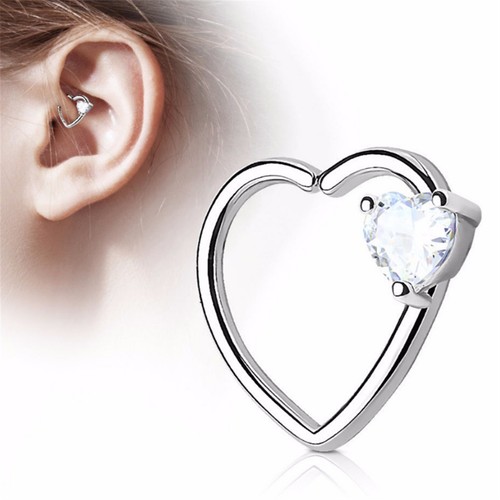 Pair Nose Ring Hoop Ear Cartilage Helix Tragus Rook Snug Daith Piercing 18G Gems - Picture 8 of 17