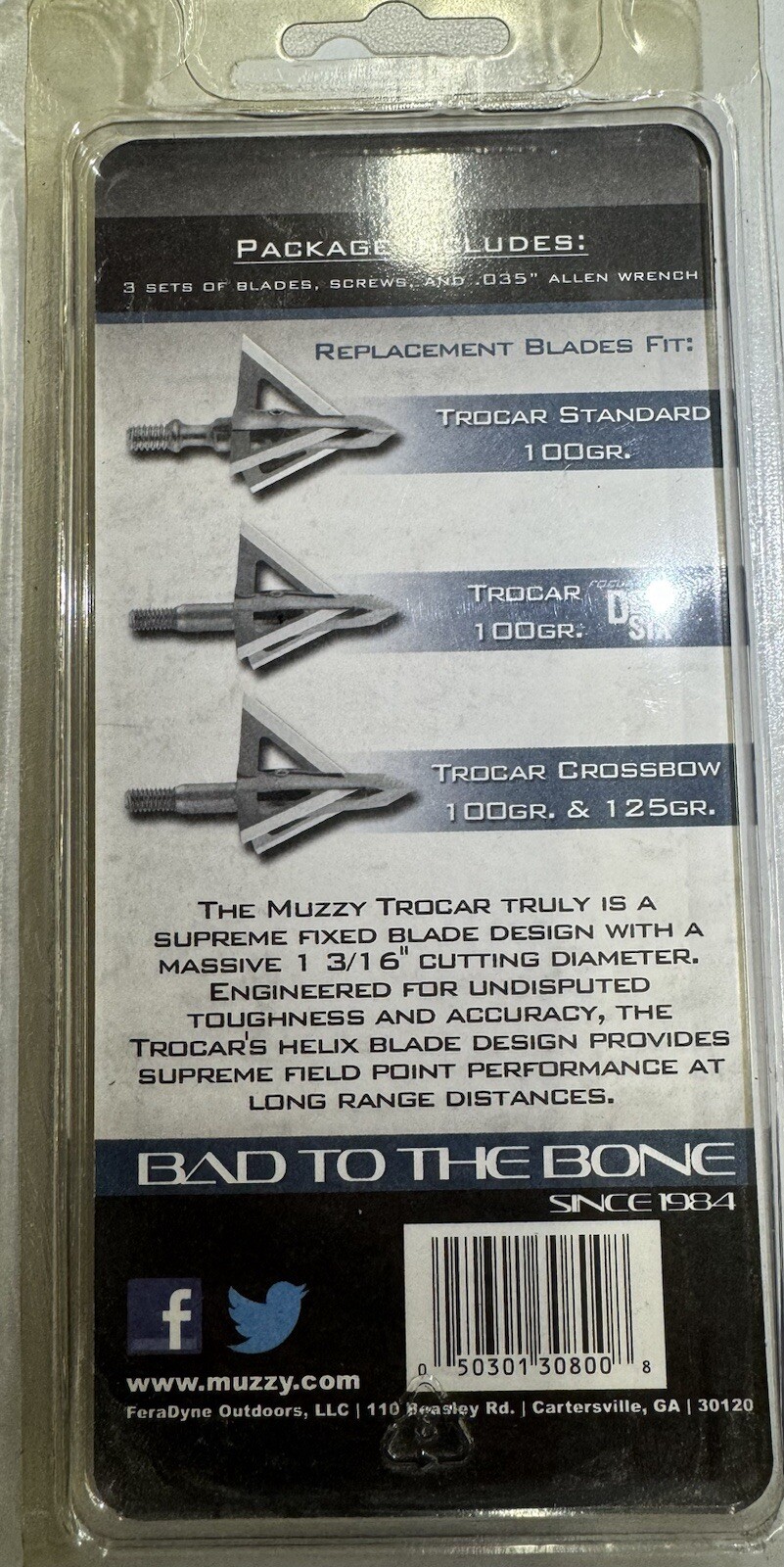Muzzy 308 5x Trocar Replacement Blades 100 Deep Six Crossbow 100/125