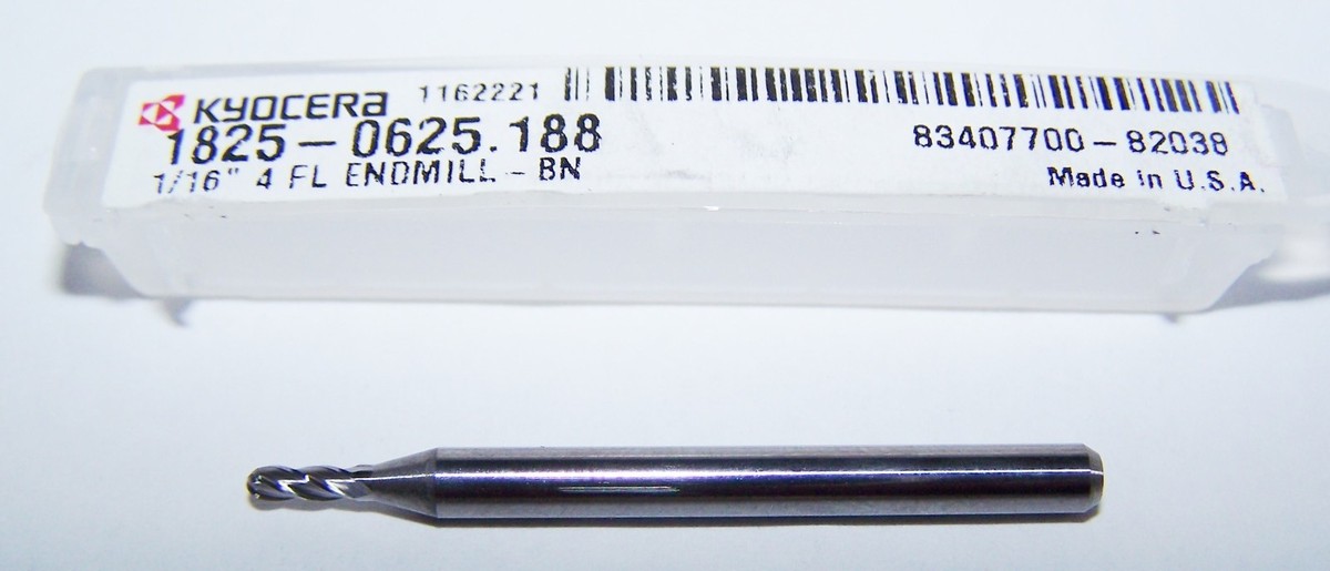 5-Pack 1/16 Solid Carbide End Mills – 4 Flute Stub Length, TiAlN Coated, Made In USA