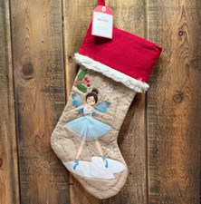 POTTERY BARN KIDS RED WOODLAND FAIRY CHRISTMAS STOCKING