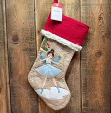 POTTERY BARN KIDS RED WOODLAND FAIRY CHRISTMAS STOCKING