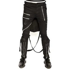 Extreme Bondage Gothic Punk Rocker Cyber Goth Steampunk Biker Pants/Emo