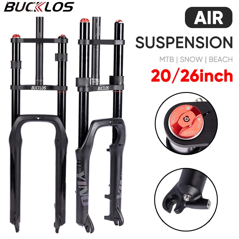 BUCKLOS 20/26*4.0" Fat Beach/Snow/Electric/DH Bike Forks MTB Air Suspension Fork - Image 2 of 4