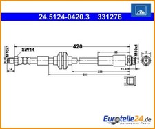 Bremsschlauch ATE 24.5124-0420.3 für Ford Focus II C-Max