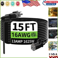 Weather-Resistant Heavy Duty 15 ft Extension Cord - Perfect for All Seasons