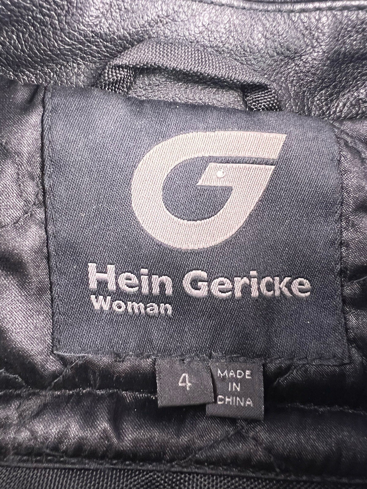 Hein Gericke Echt Leder Sz 4Biker Café Leather Padded Jacket VTG Women's Small