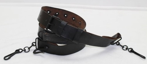 Fionda fucile francese in pelle nera con fibbia regolabile gancio girevole ogni E015 - Foto 1 di 11