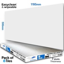Suspended Vinyl Ceiling Tiles EasyClean Wipeable 1200mm x 600mm  1195mm x 595mm
