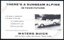 1962 Sunbeam Alpine photo unusual San Francisco dealer vintage print ad