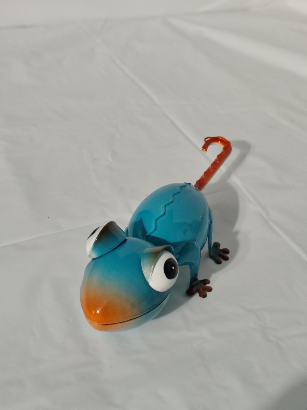 Vibrant Multicolored Metal Garden Lizard Statue Figurine