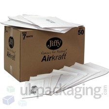 Image of Pack of 50 Jiffy AirKraft Jiffy Bag Size 7 340x445mm White FAST DELIVERY