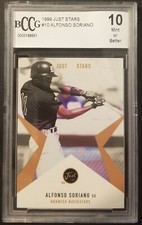ALFONSO SORIANO YANKEES ROOKIE GOLD 1999 JUST STARS BGS 10 BCCG ⚾️  📈  🚨 (NJC)