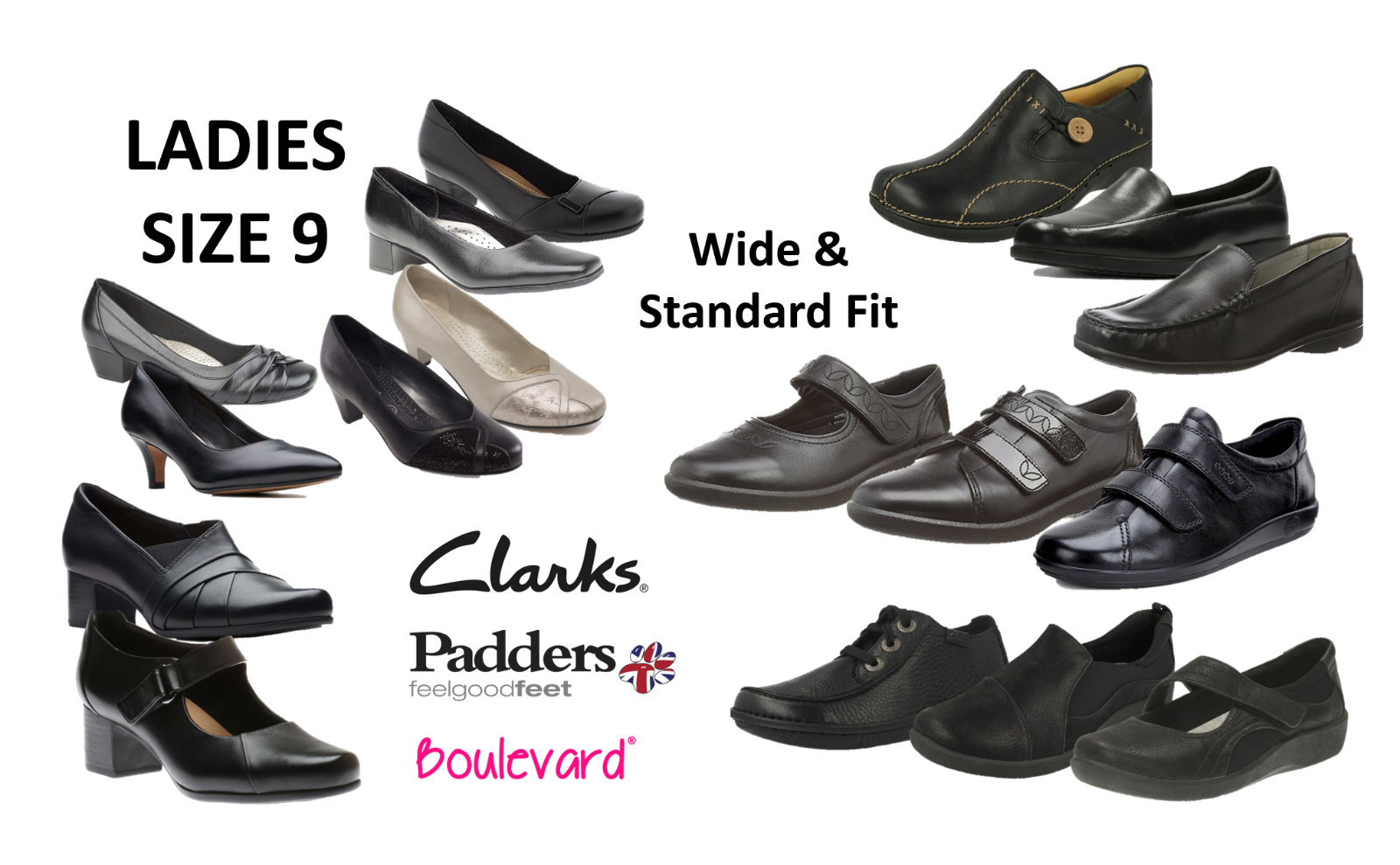 Ladies SIZE 9 San Francisco Mall Shoes Mix Of Extra Dr 5 ☆ very popular Clarks Padders Keller Styles