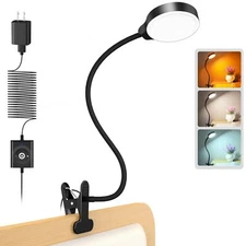 5W Clip on Light, 36LED Eye Caring Reading Light for Bed, 3 Colors & 5 Brightnes