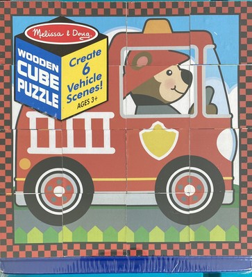 melissa doug vehicles cube puzzle