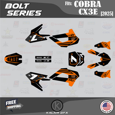 Graphics Kit for COBRA CX3E CX 3E (2025) Bolt Series - ORANGE