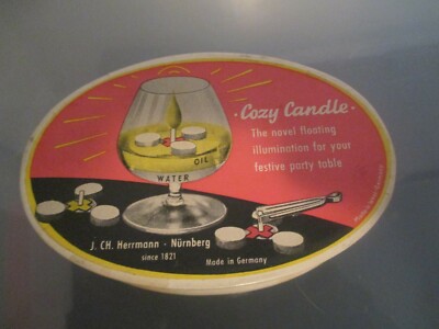 VTG COZY CANDLE FLOATING ILLUMINATION J.CH, HERRMANN NURNBERG MADE IN GERMANY