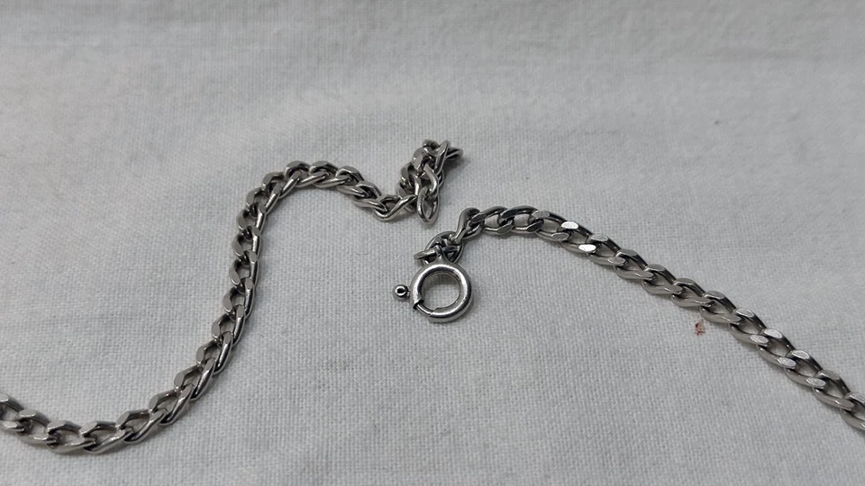 COLLANA CATENINA in MAGLIA con PENDENTE CUORE ARGENTO 800 VINTAGE ANNI 60/70 - Immagine 3 di 4