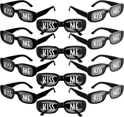 12 Pairs Kiss Me Sunglasses Funny Party Eyeglasses for Women