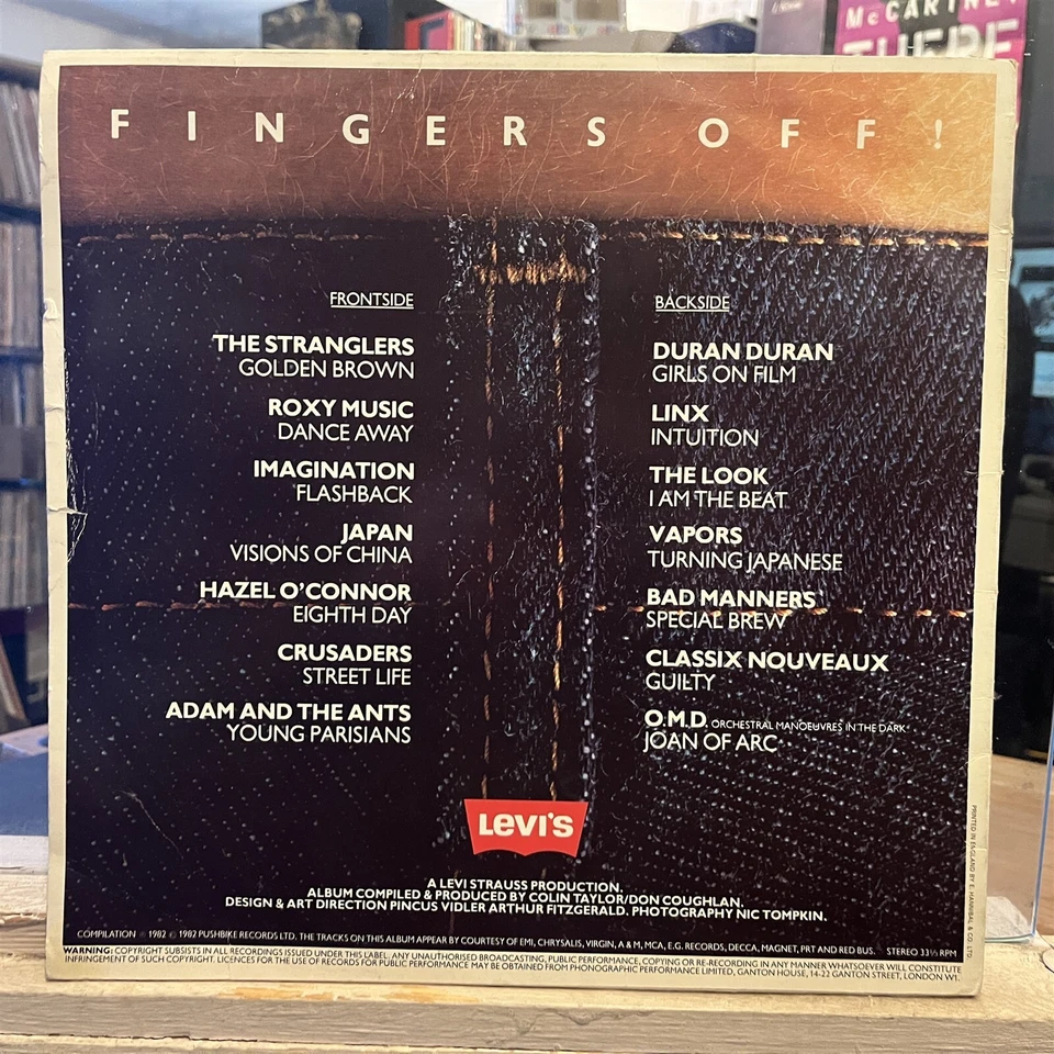 [ROCK/POP]~EXC LP~VARIOUS ARTISTS~FINGERS OFF!~[1982~LEVI'S]~UK Import~ - Imagem 2 de 4