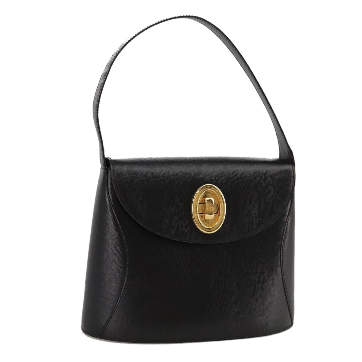 Sac à main Christian Dior cuir noir or authentique 102769