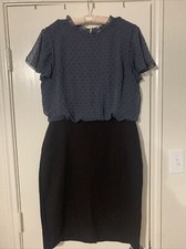 Loft 10 dress business or casual blue black knee length