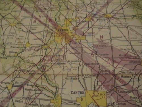 Vintage 1945 Cleveland Ohio Aeronautical Navigation Chart Map WW2 Era Large 44" - Picture 17 of 18