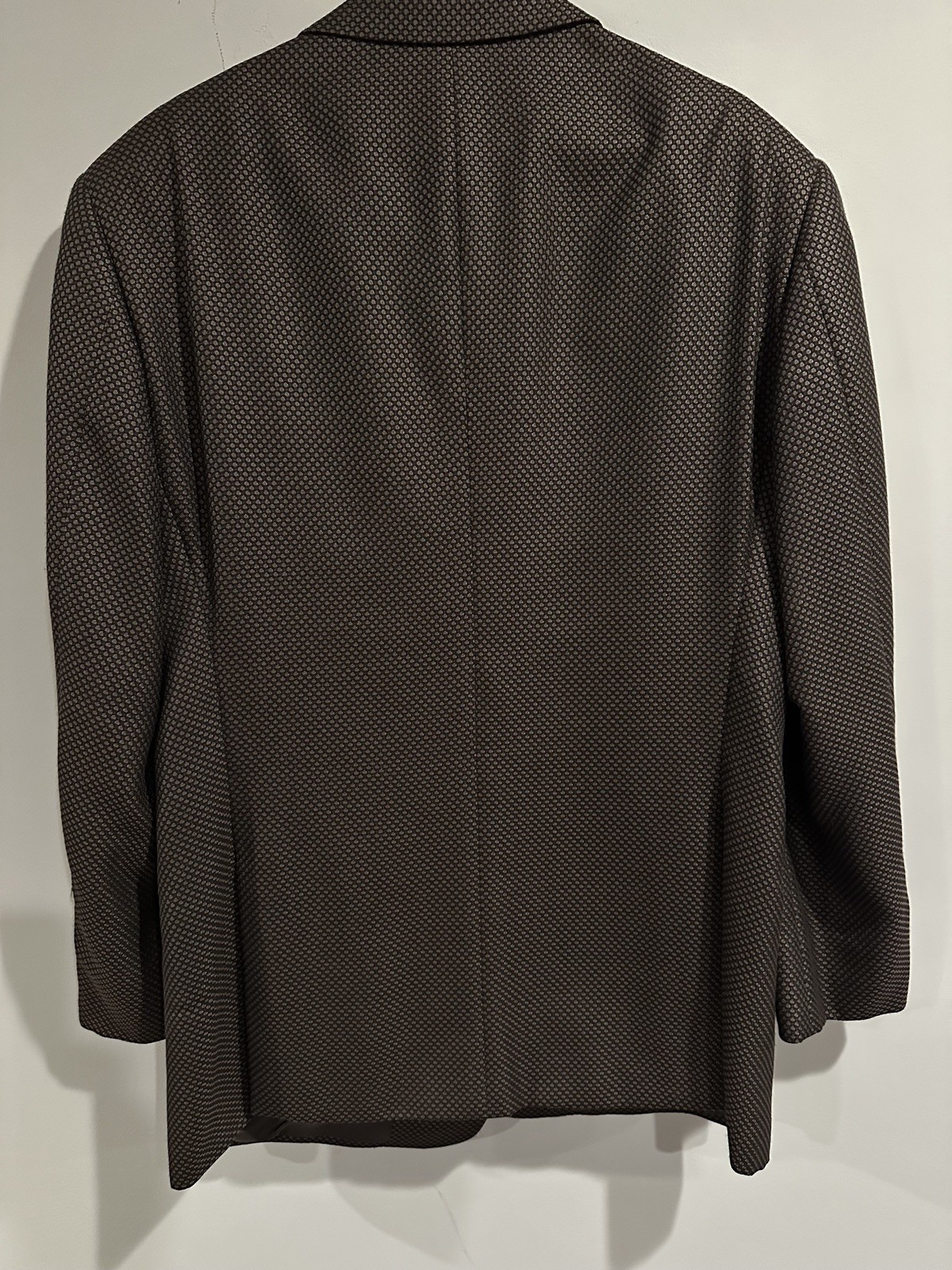 $1,500 Armani Collezioni Dk Brown Raised Texture Silk Wool Blend Blazer 44R Coat