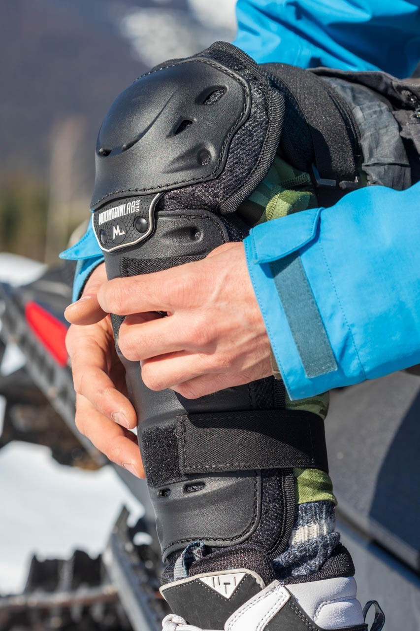 New 2026 Mountain Lab Snowmobile or Snow Biking Knee Pads / Shin Guards, Black