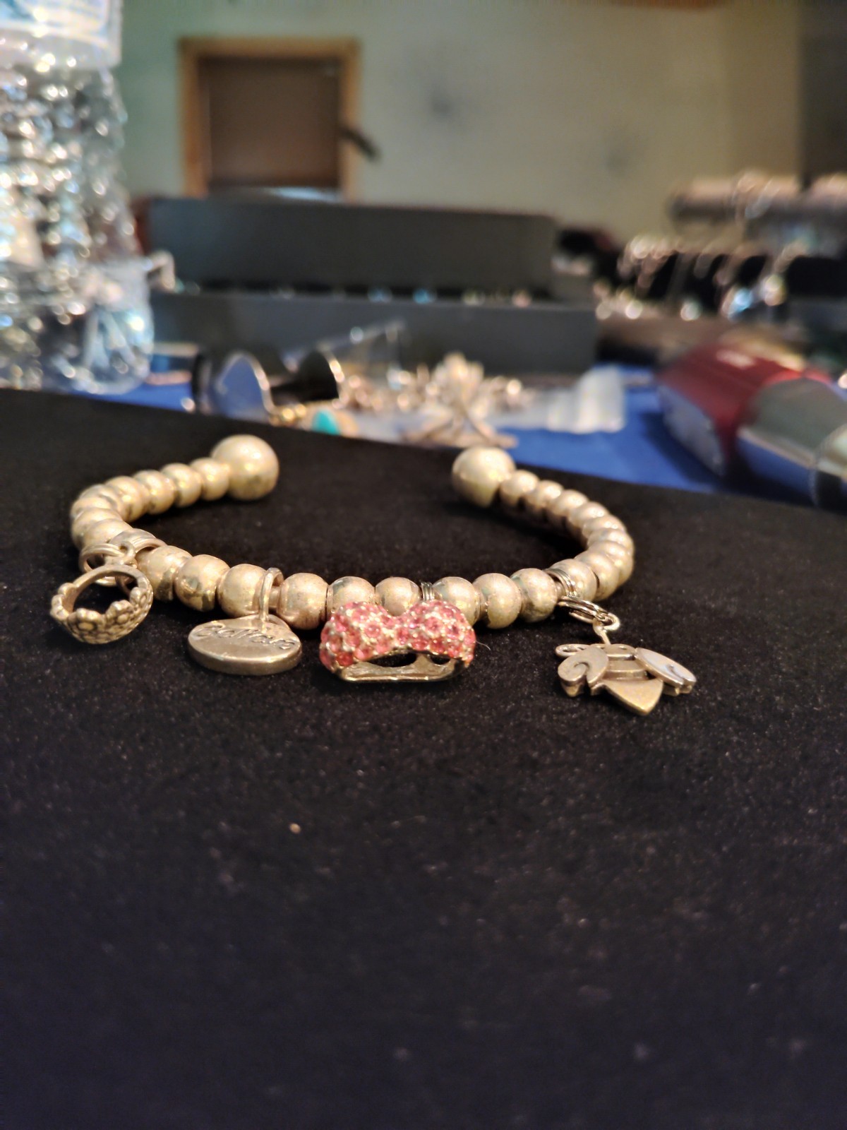 Very Nice Solid Sterling Silver Beaded Cuff Brace… - image 4