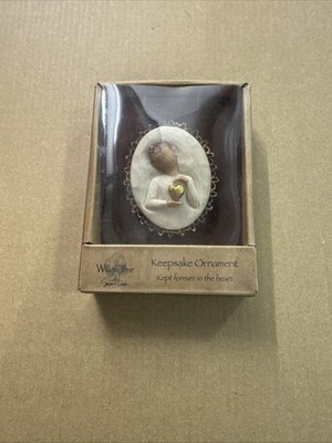 Willow Tree Susan Lordi Keepsake Metal Edged Ornament 'Kept Forever In The Heart