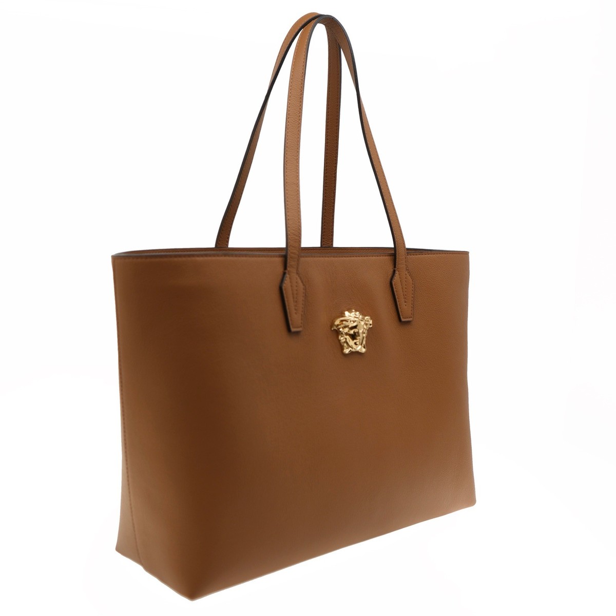 Versace La Medusa Tote With Pouch Brown Leather New | eBay