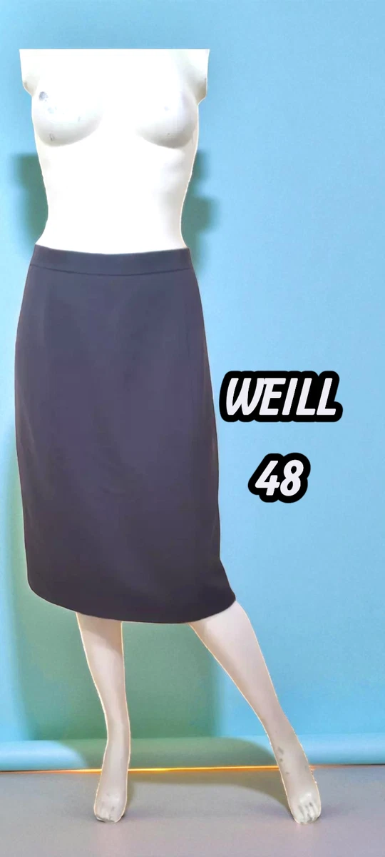 Jupe Droite Weill Taille 46 Marron Foncé - Maille Classique - Très Bon état
