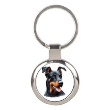 DOBBERMAN Pet Dog Key Ring Key chain Chrome Finish Key Fob  Photo