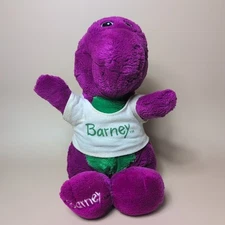 Vintage The Lyons Group Barney with Tshirt Plush Stuffed Dinosaur Toy 1992