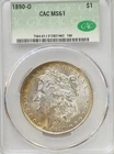 1890-O Morgan Silver Dollar CAC MS61